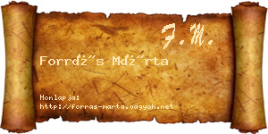 Forrás Márta névjegykártya
